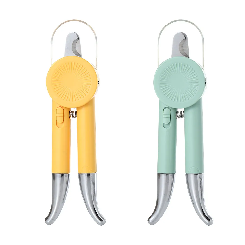 LED Light Pet Nail Clipper Stainless Steel Grooming Scissors with Safe Lock