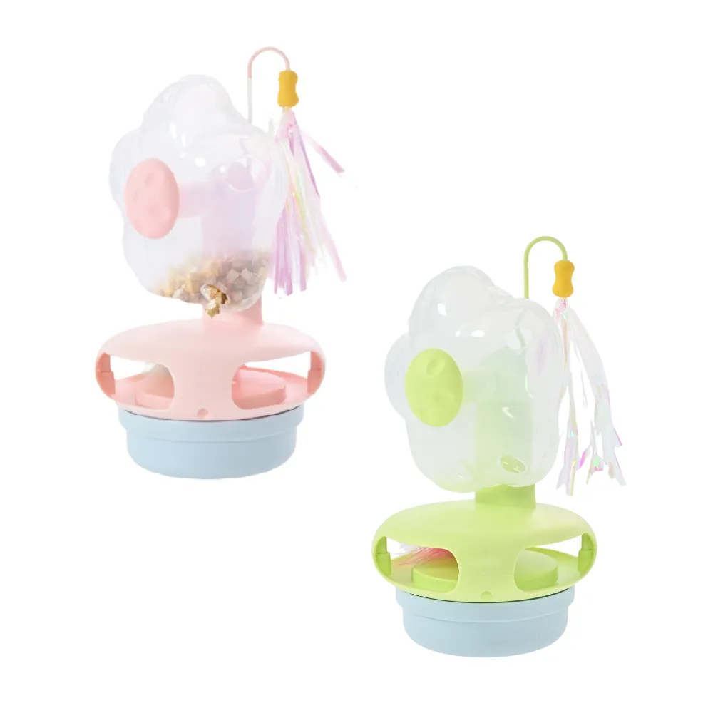 Flower Shape IQ Training Electric Feather Chasing Cat Interactive Treat Toy