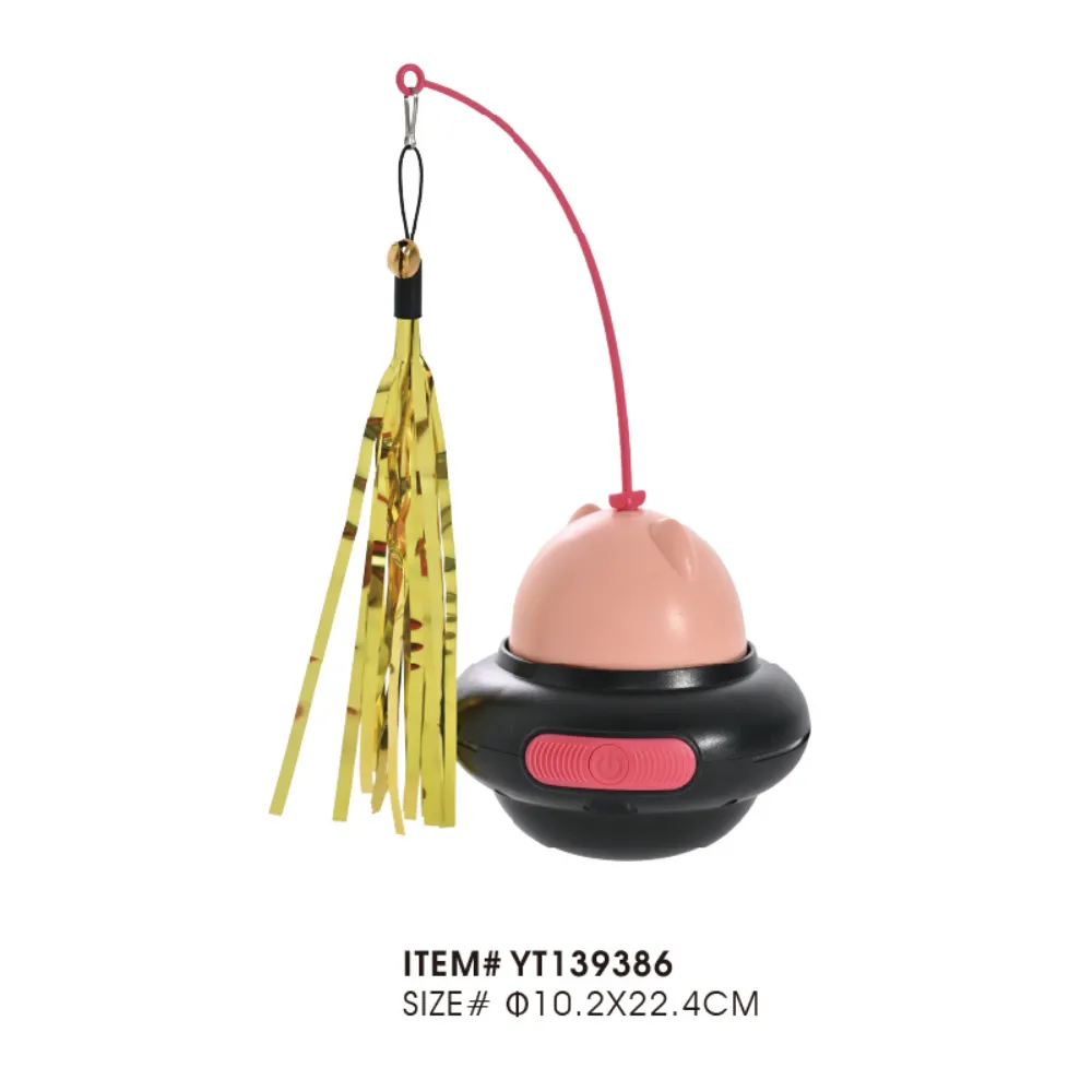Light-Up Rotating Cat Teaser with Bell and Tassels
