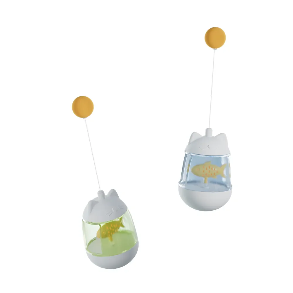 Cat Ear Design Replaceable Cat Tumbler Toys with Flashing Fish