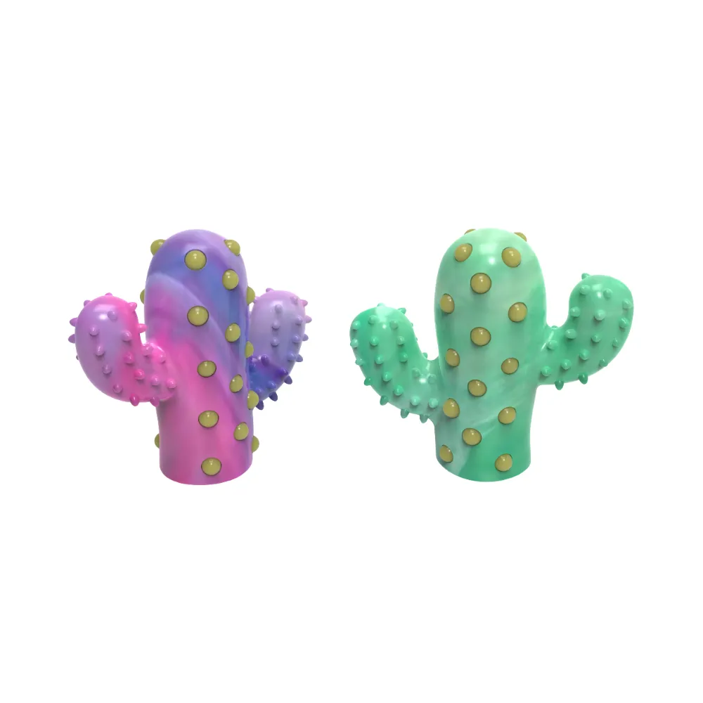 Cactus Shaped TPR Chew Toy Light Up Dog Toy