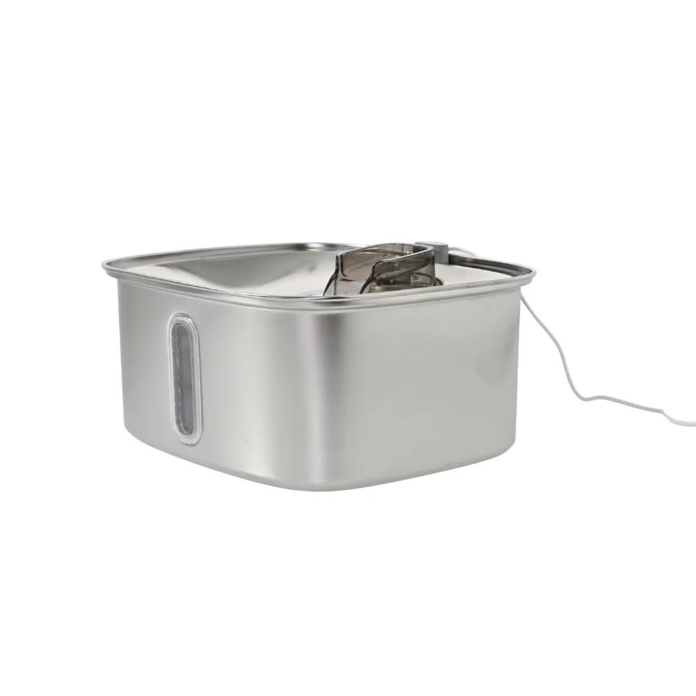 9L Large Capacity Filter Fresh Pet 304 Stainless Steel Cat Water Fountain