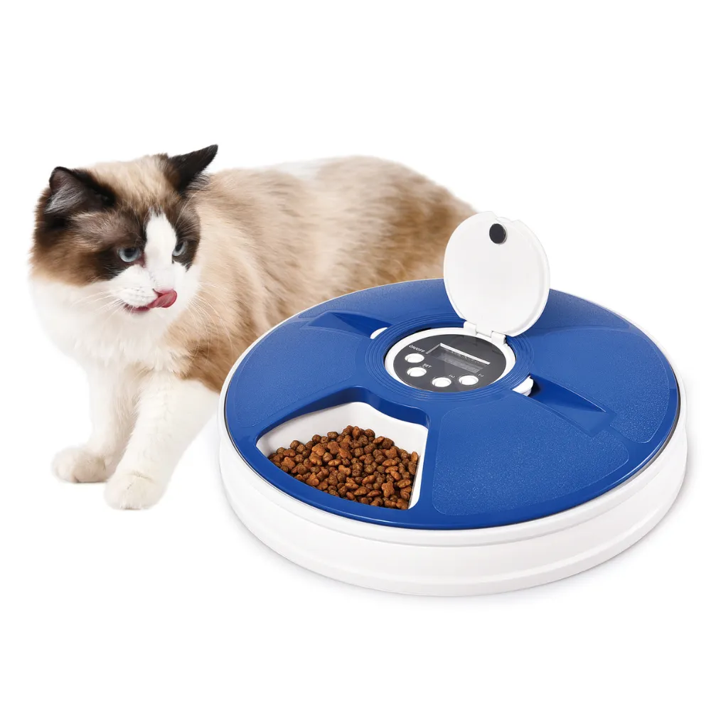 24H Timed Automatic Cat Feeder Detachable Wet Dry Food Dispenser