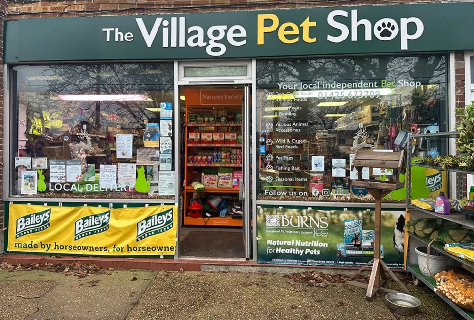 The Village Pet Shop storefront in UK