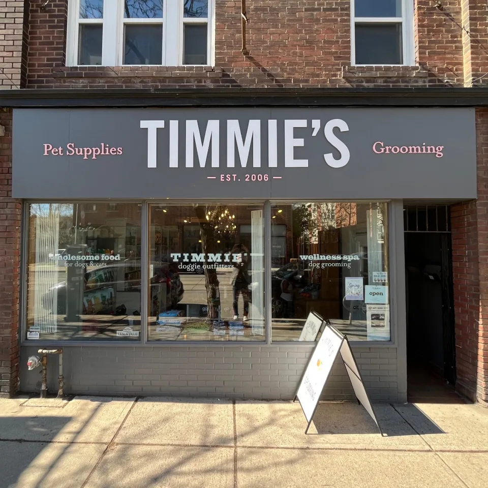 Timmie’s Pet Supply & Grooming storefront in Toronto, Canada
