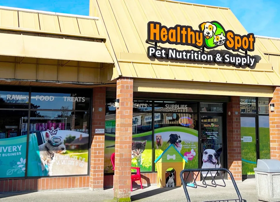Healthy Spot Pet Nutrition & Supply storefront in British Columbia, Canada